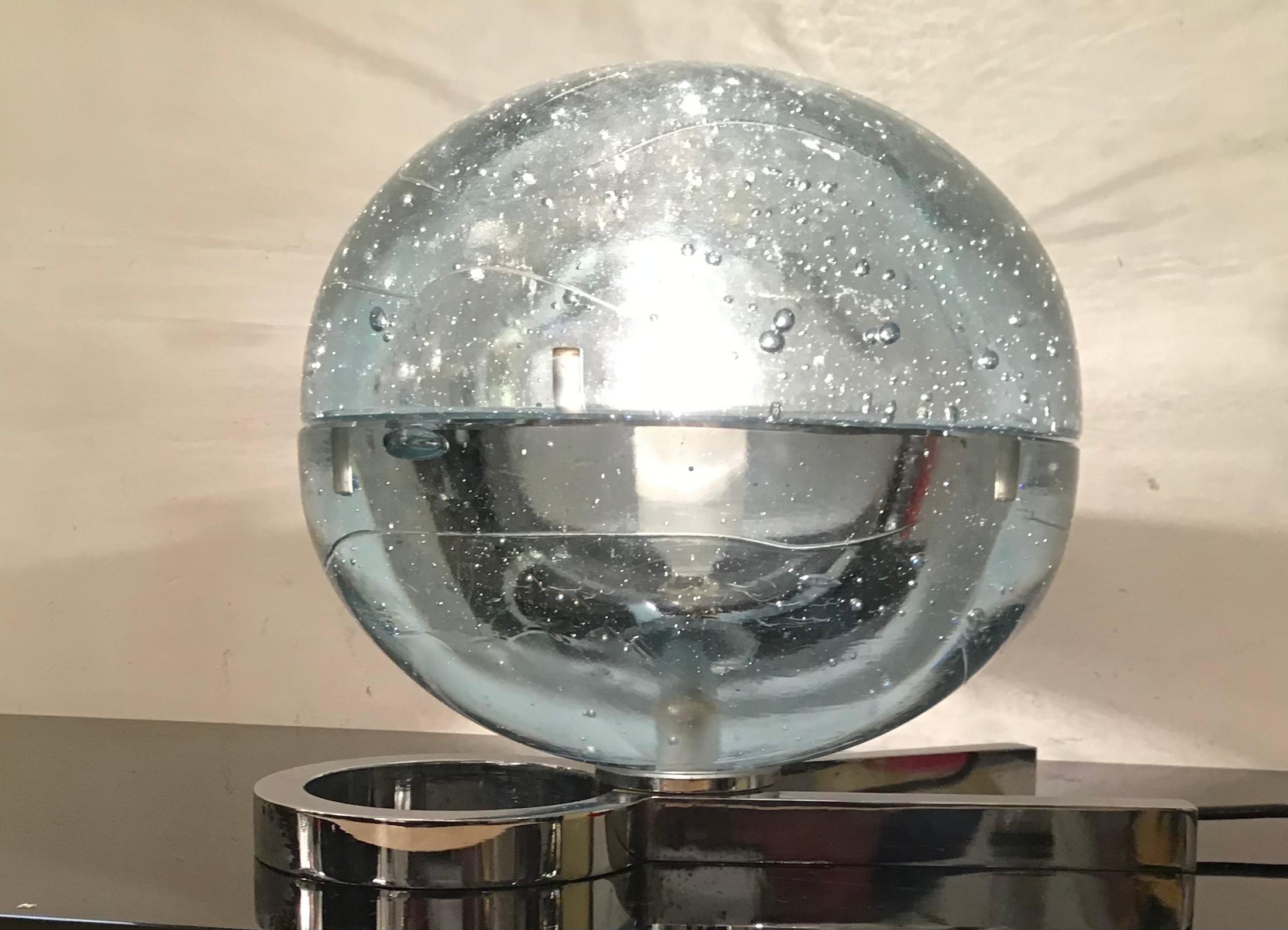 Lampe de bureau Zero4 en verre de Murano métallique Crome 1965, Italie en vente 5