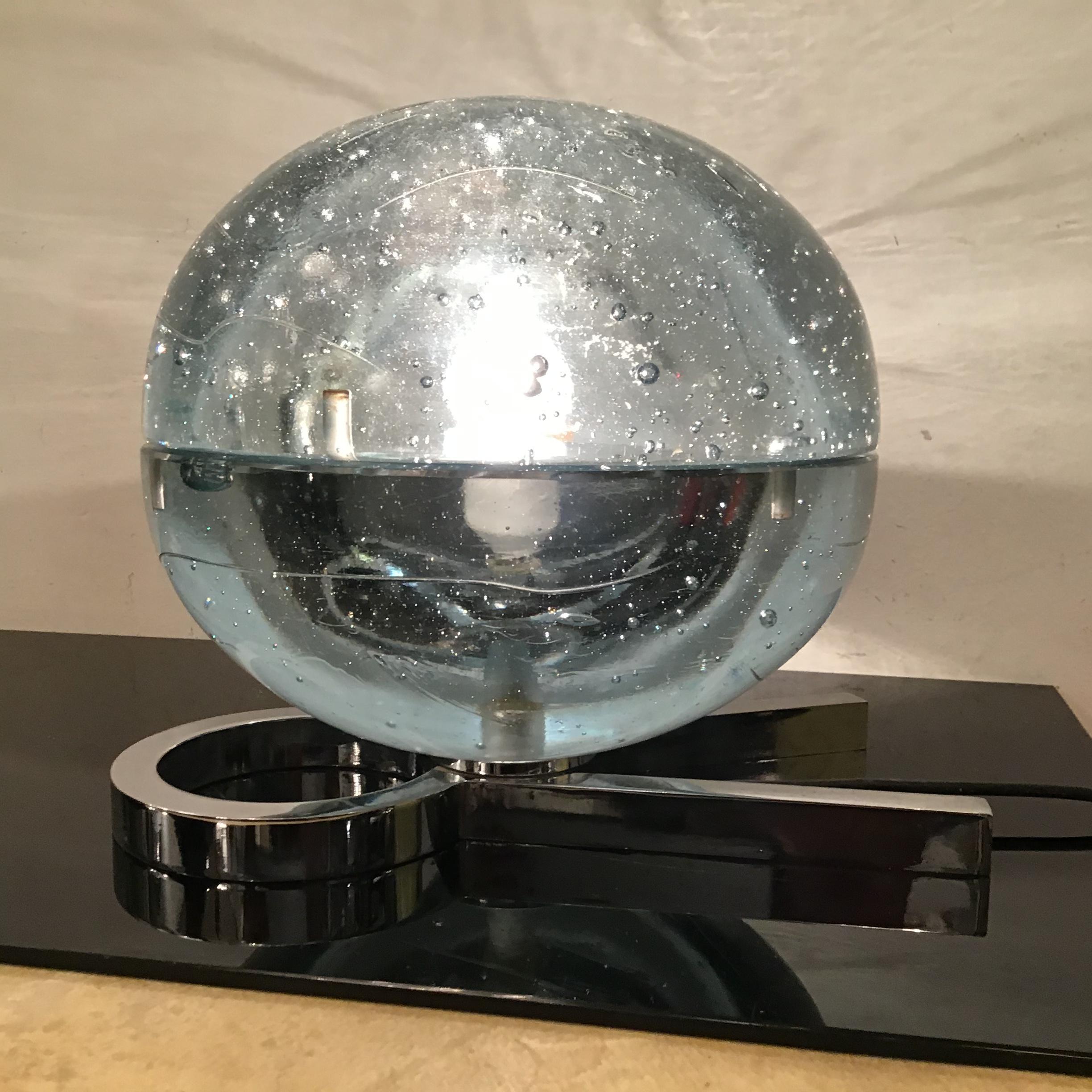 Lampe de bureau Zero4 en verre de Murano métallique Crome 1965, Italie en vente 6