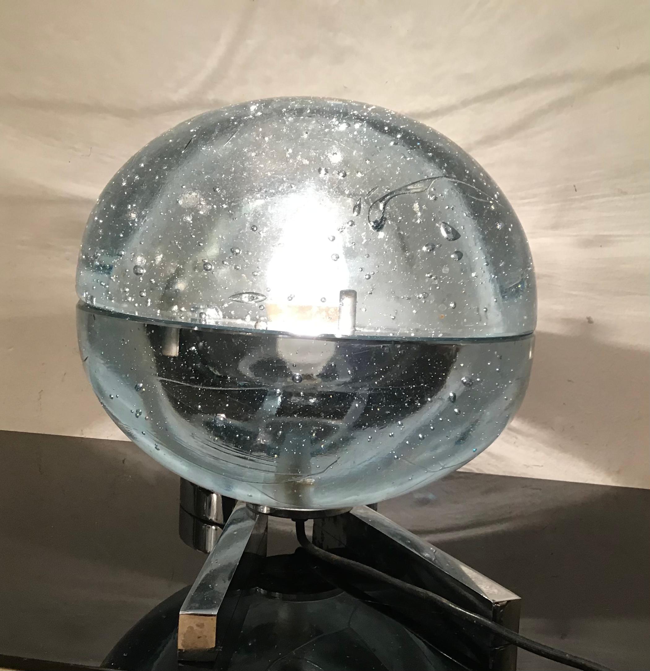 Lampe de bureau Zero4 en verre de Murano métallique Crome 1965, Italie en vente 8