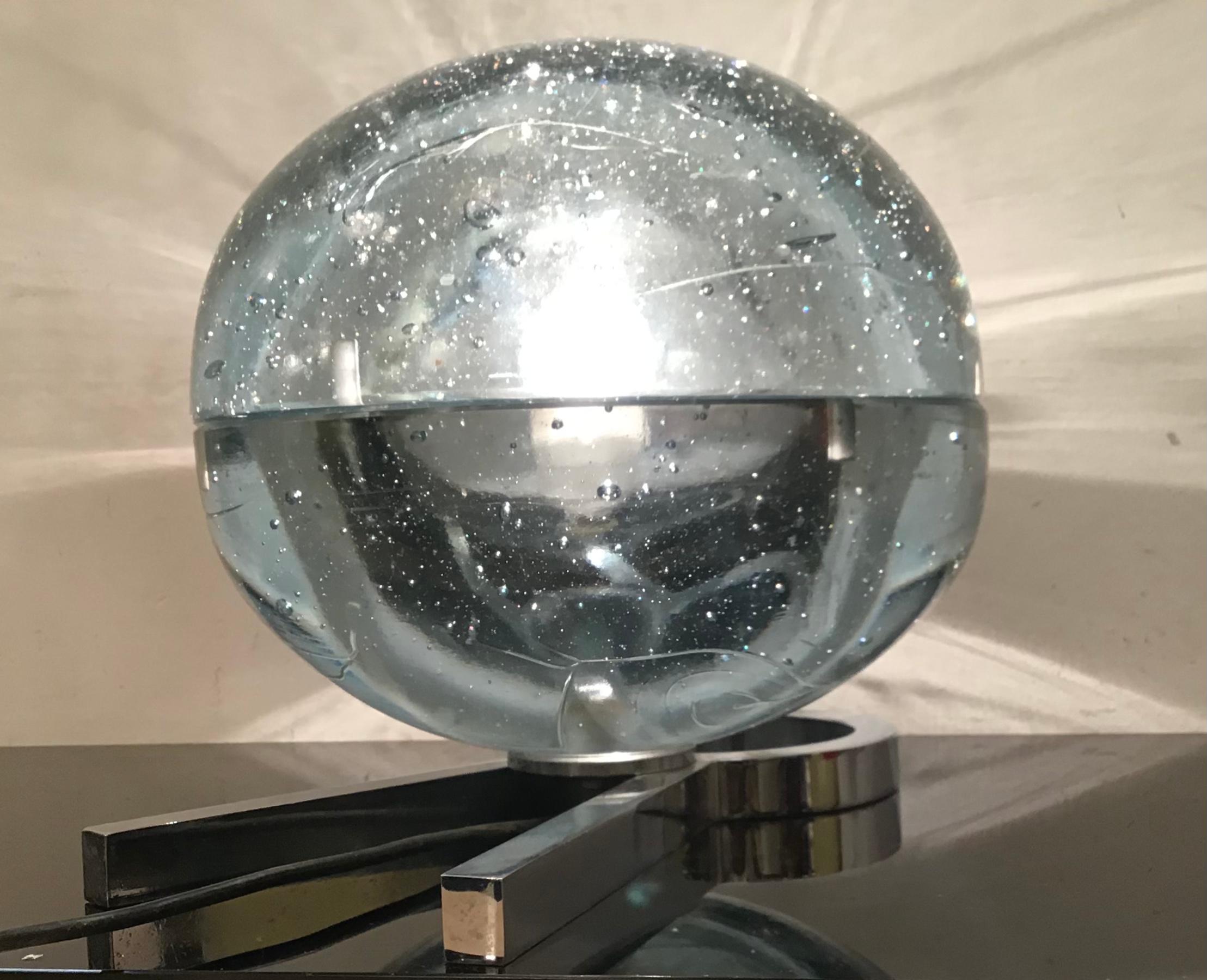Lampe de bureau Zero4 en verre de Murano métallique Crome 1965, Italie en vente 10