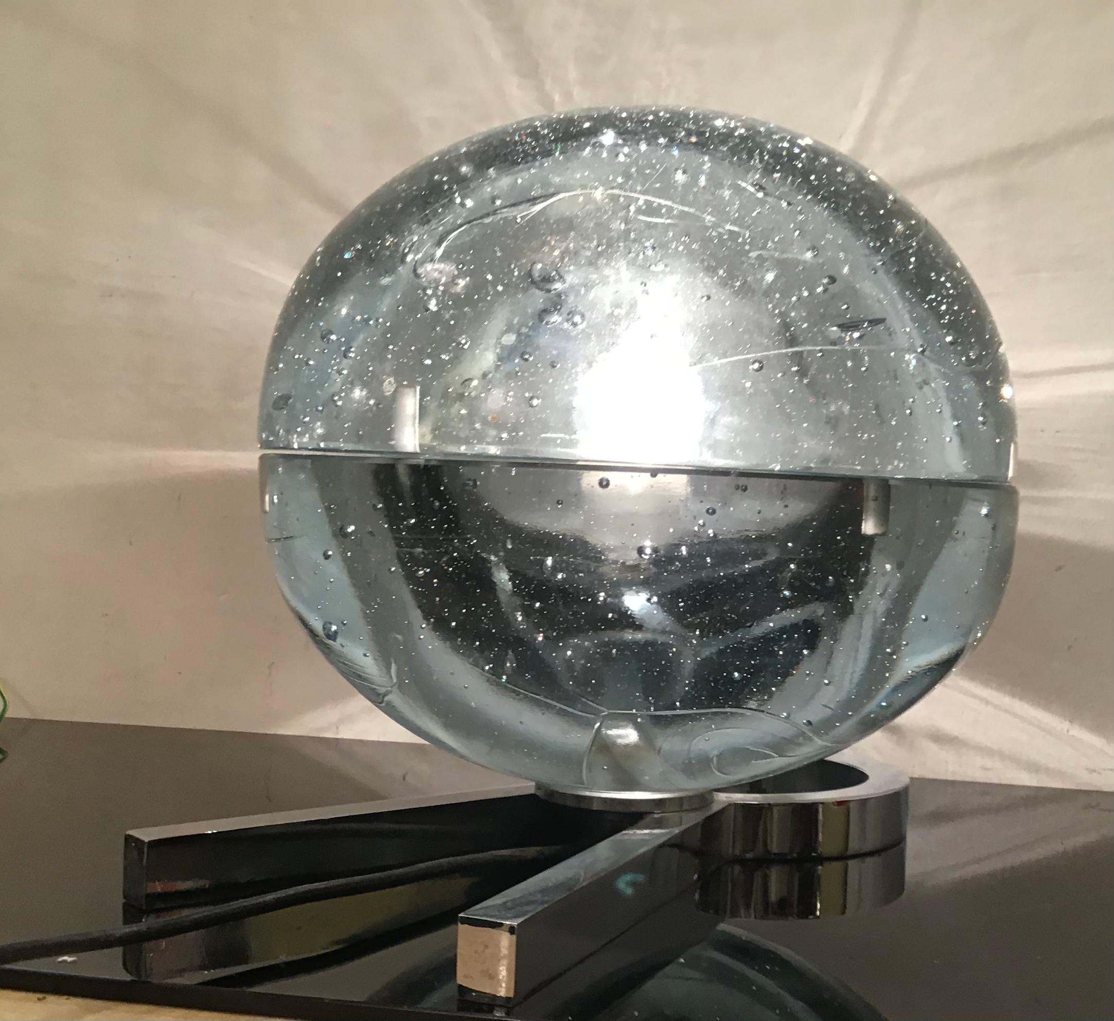 Lampe de bureau Zero4 en verre de Murano métallique Crome 1965, Italie en vente 11