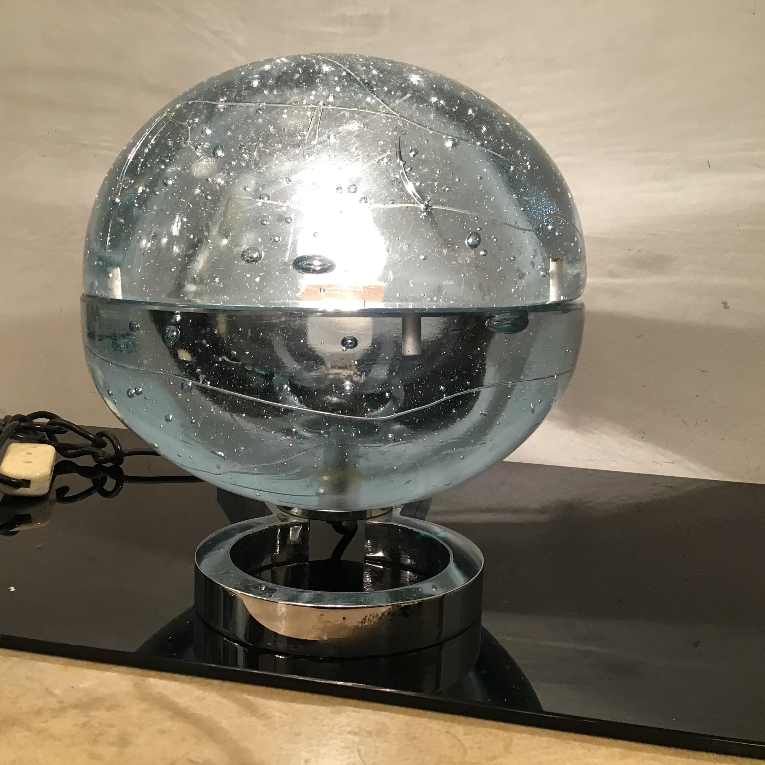 Lampe de bureau Zero4 en verre de Murano métallique Crome 1965, Italie en vente 12