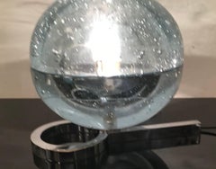 Lampe de bureau Zero4 en verre de Murano métallique Crome 1965, Italie
