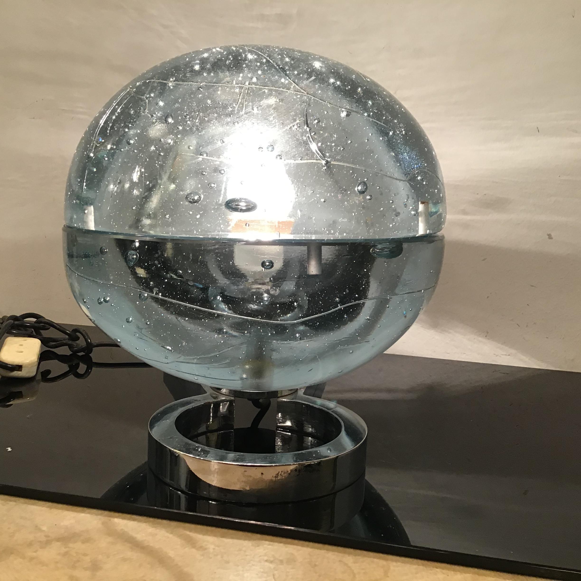 Lampe de bureau Zero4 en verre de Murano métallique Crome 1965, Italie en vente 13