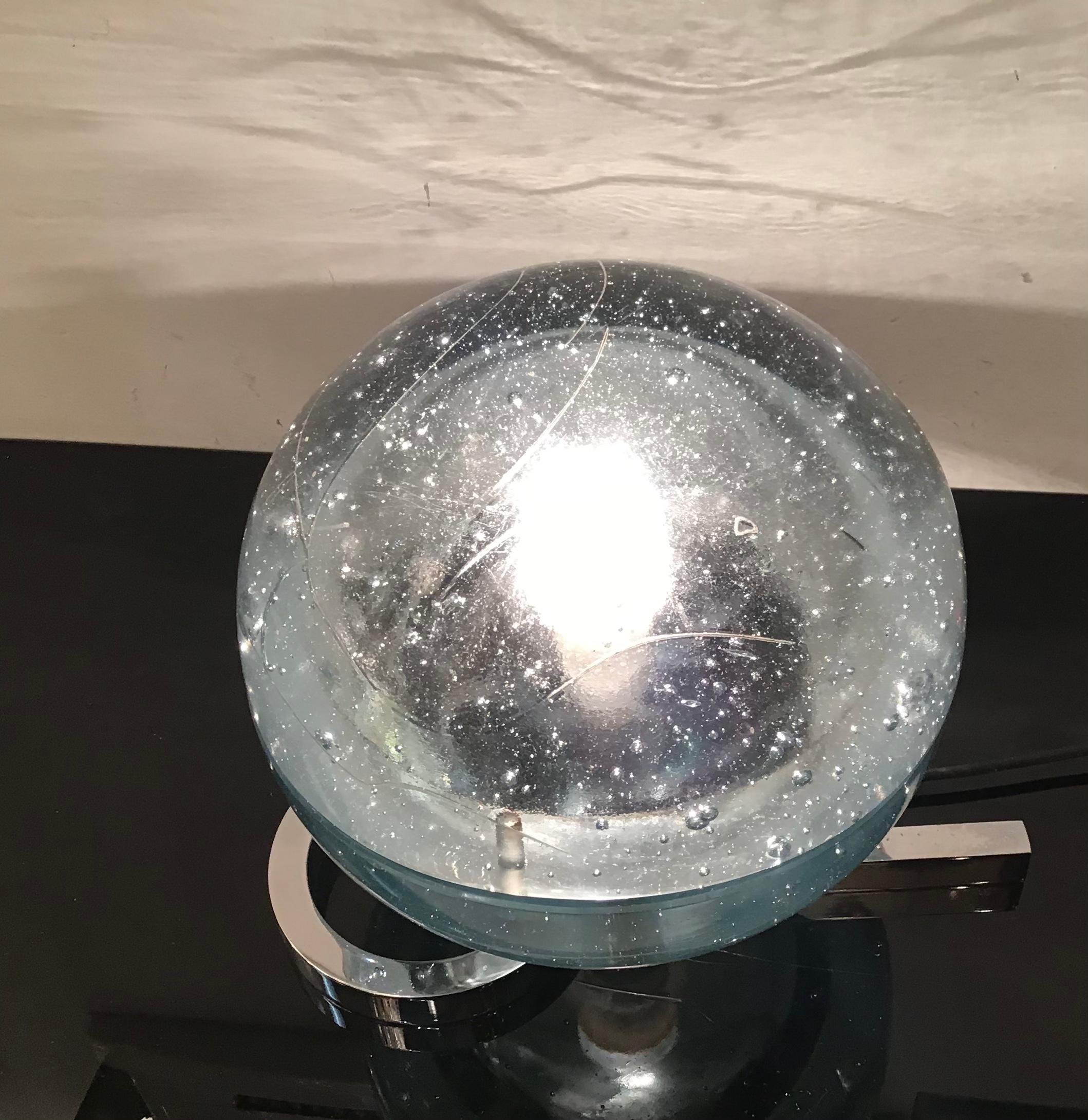 Lampe de bureau Zero4 en verre de Murano métallique Crome 1965, Italie en vente 2