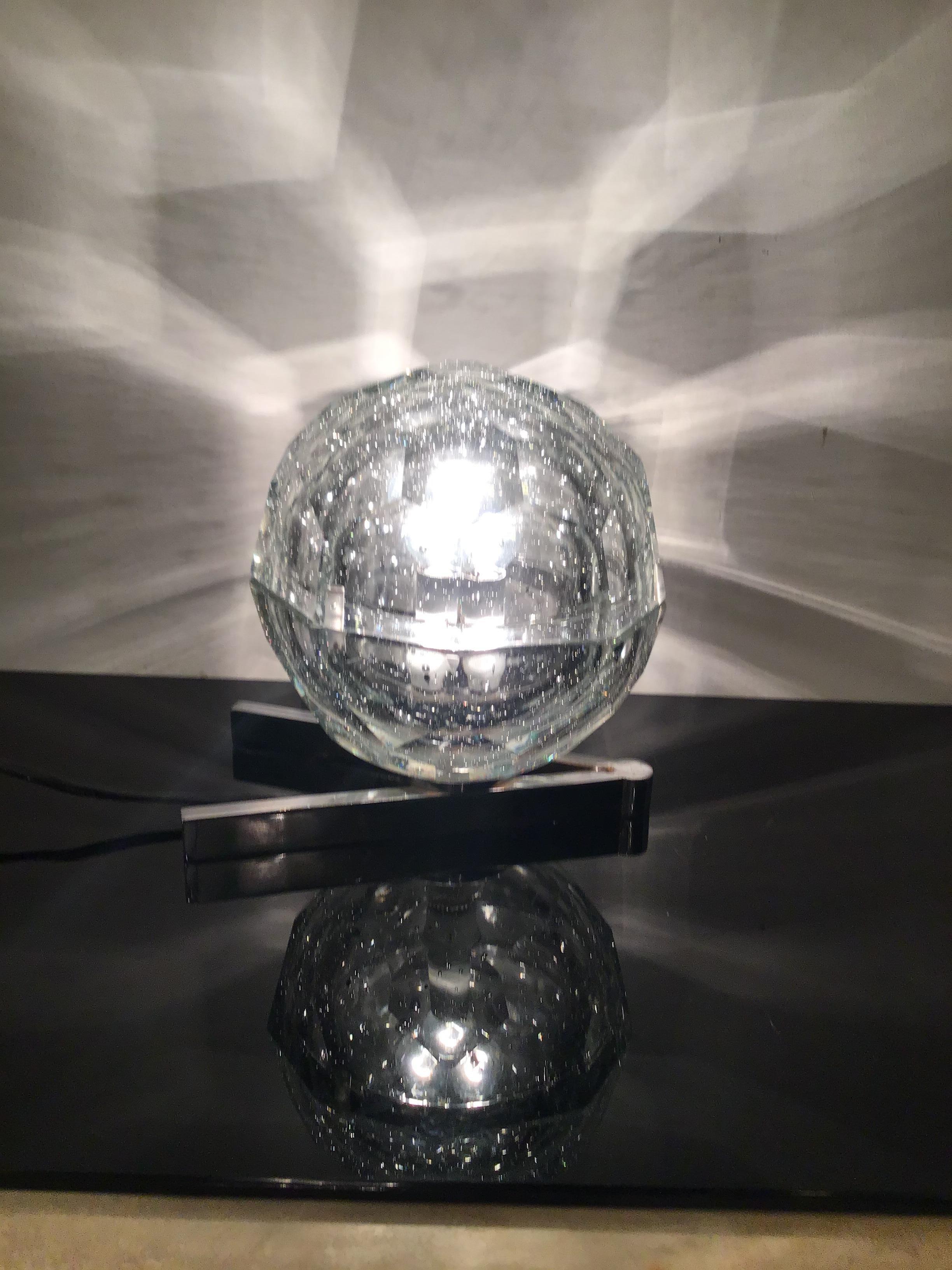 Zeroquattro Table Lamp Murano Glass Metal Crome, 1965, Italy  For Sale 3