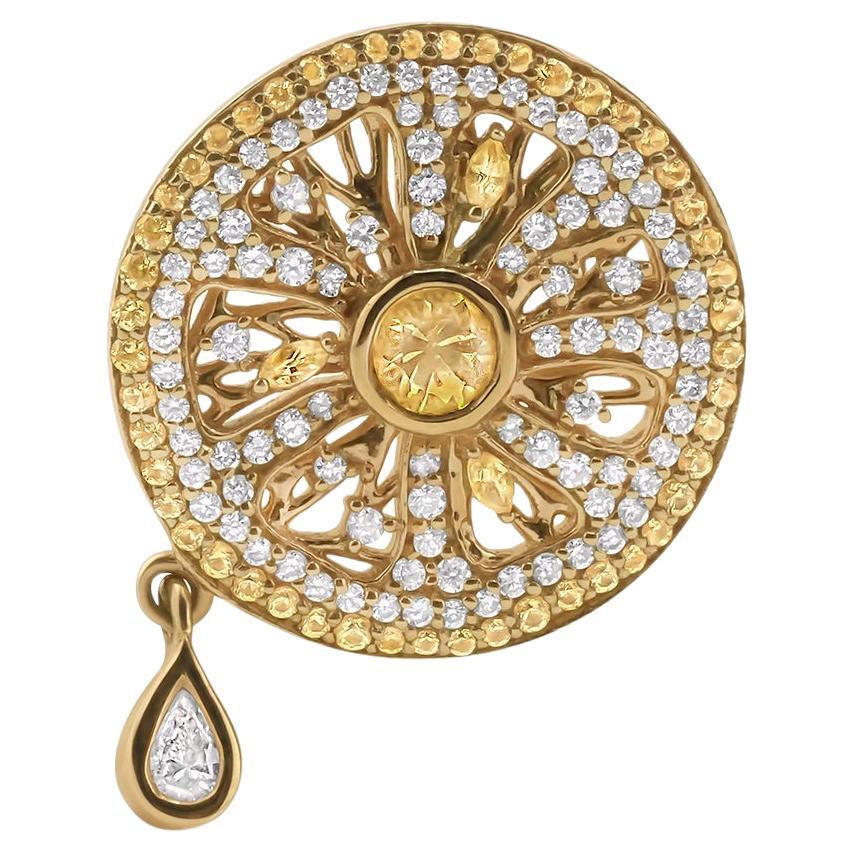 Pre-owned Cocoerow Fine Jewelry Zest Earring 14k Yellow Gold & Yellow Sapphire Sculptural Fine Jewelry Cocoerow