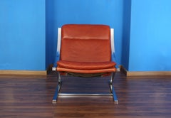 "Zeta" armchair by Paul Tuttle in cognac-colored leather