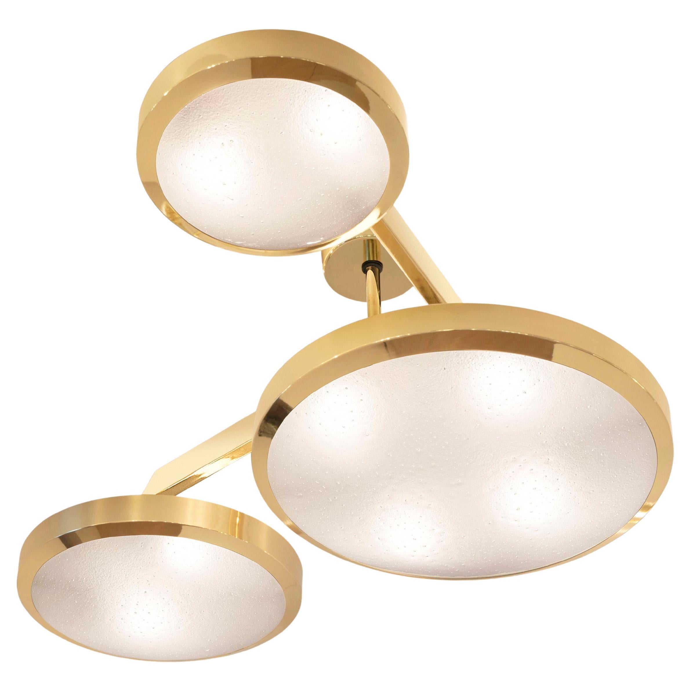 Zeta Ceiling Light by Gaspare Asaro-Polished Brass Finish For Sale