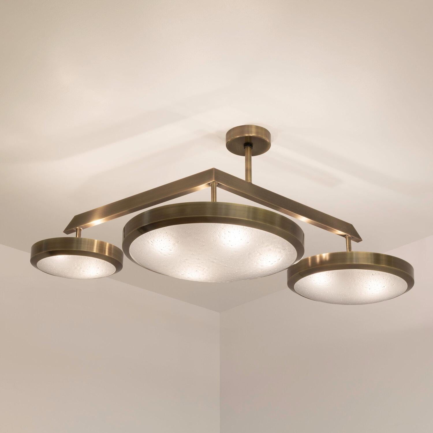Zeta Ceiling Light by Gaspare Asaro-Polished Nickel Finish For Sale 1