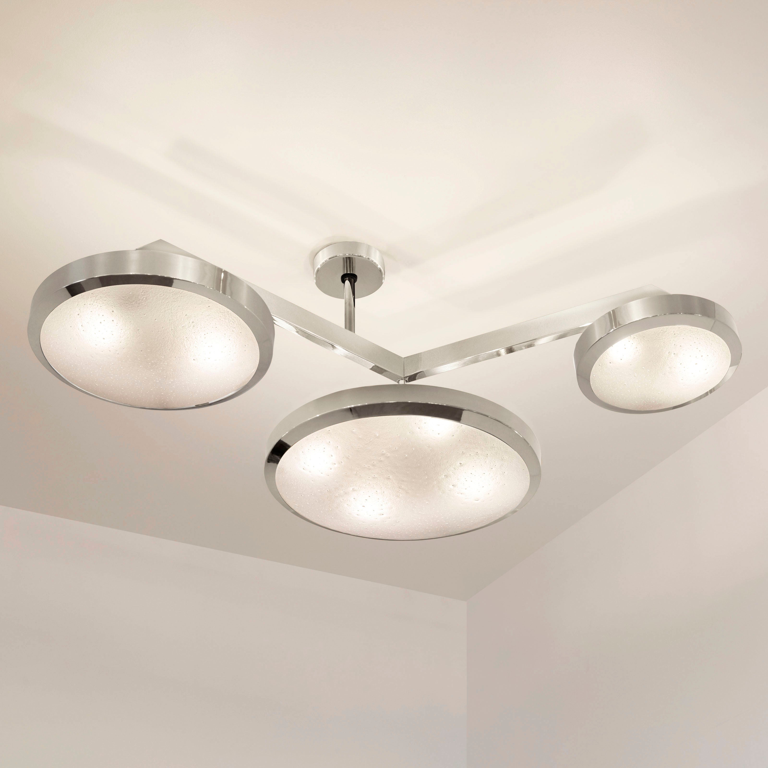 Zeta Ceiling Light by Gaspare Asaro-Polished Nickel Finish For Sale