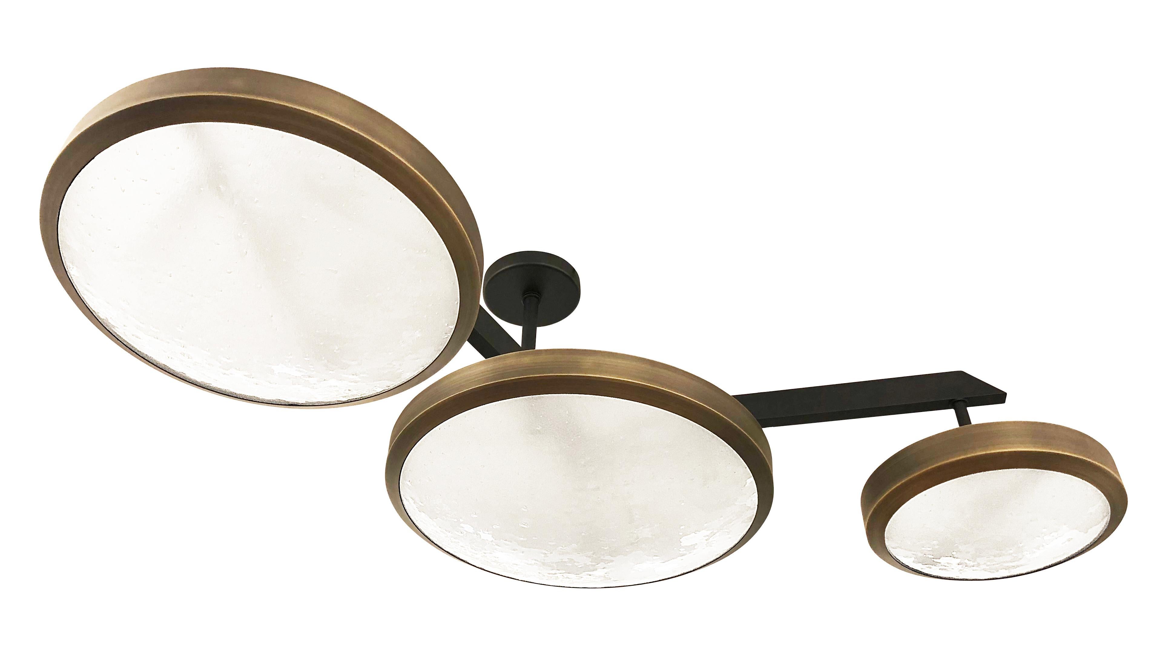 Modern “Zeta” Ceiling Light by formA by Gaspare Asaro, Black Bronze Edition