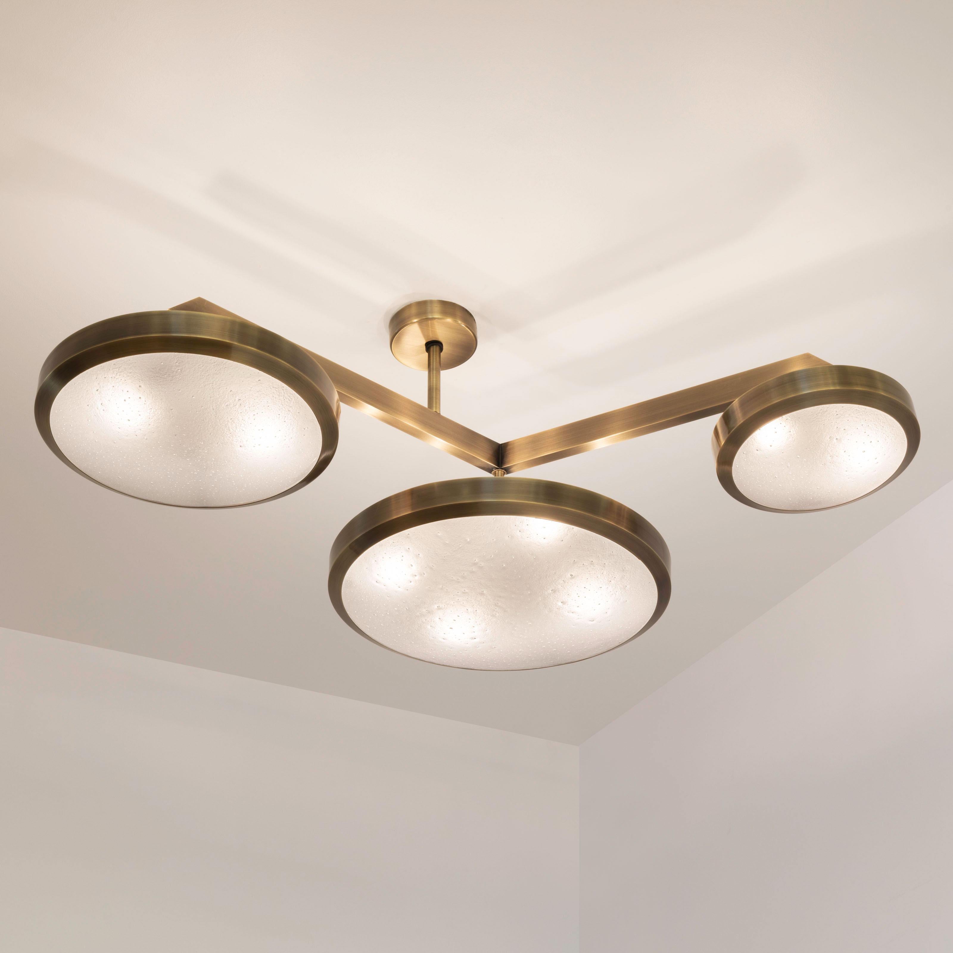 Contemporary Zeta Ceiling Light by Gaspare Asaro - Polished Brass Finish For Sale