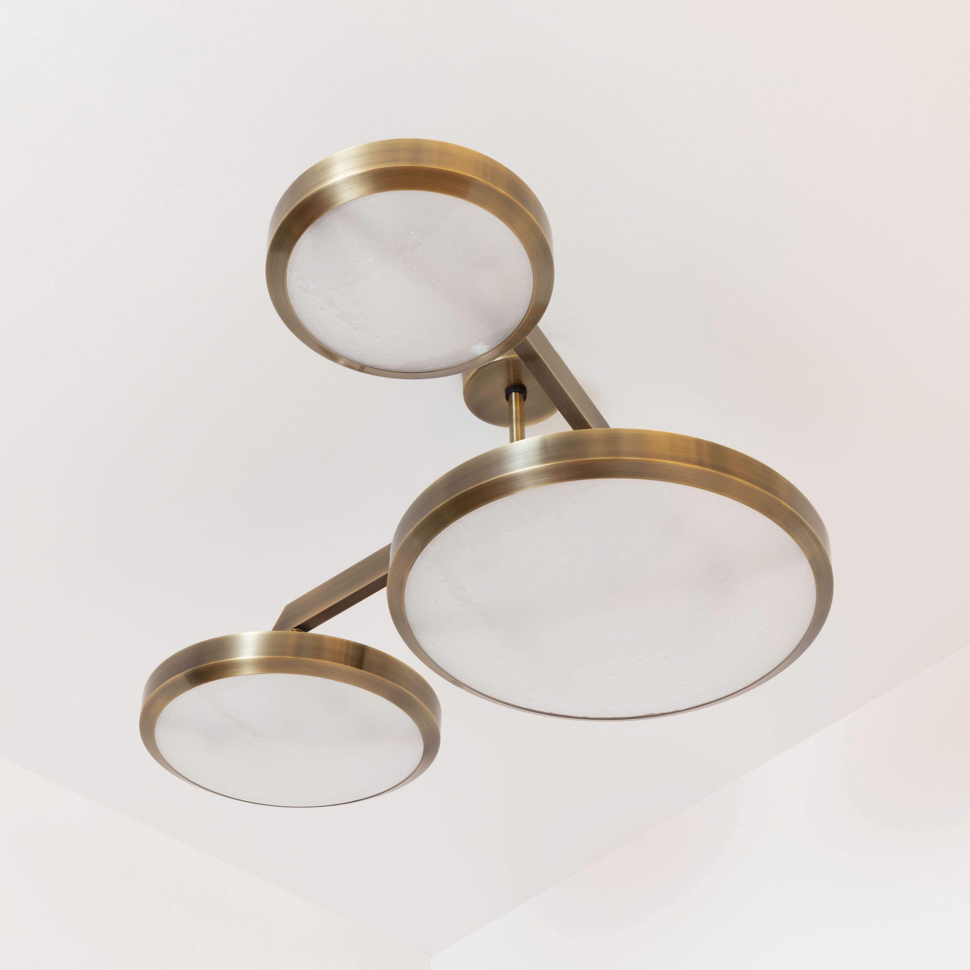 Zeta Ceiling Light by Gaspare Asaro - Polished Brass Finish For Sale 2
