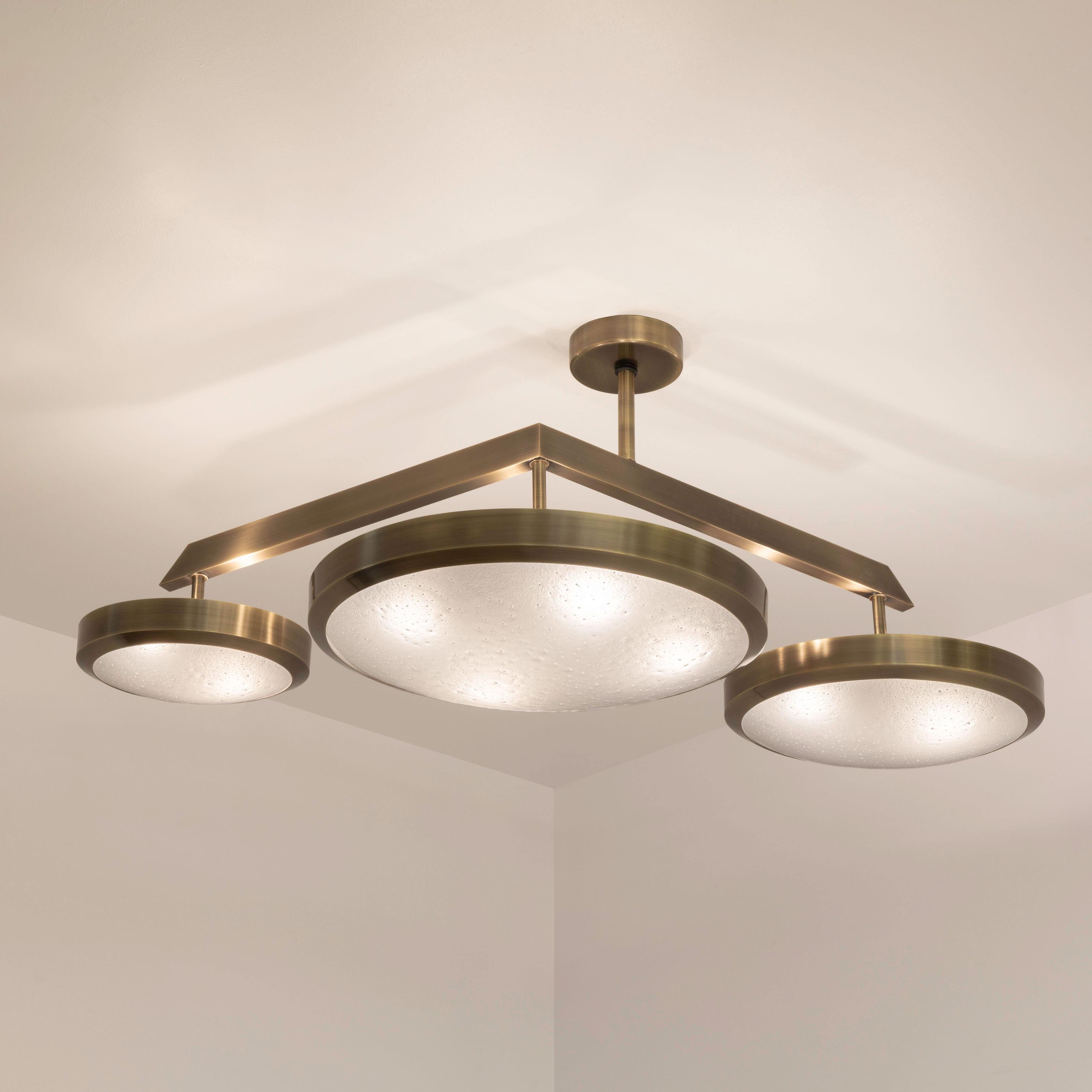 Zeta Ceiling Light by Gaspare Asaro - Polished Brass Finish For Sale 3