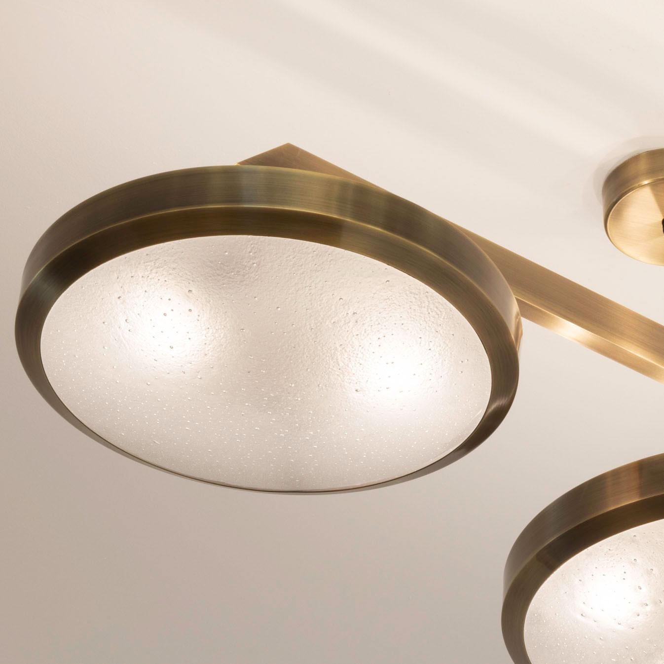 Zeta Ceiling Light by Gaspare Asaro - Polished Brass Finish For Sale 4