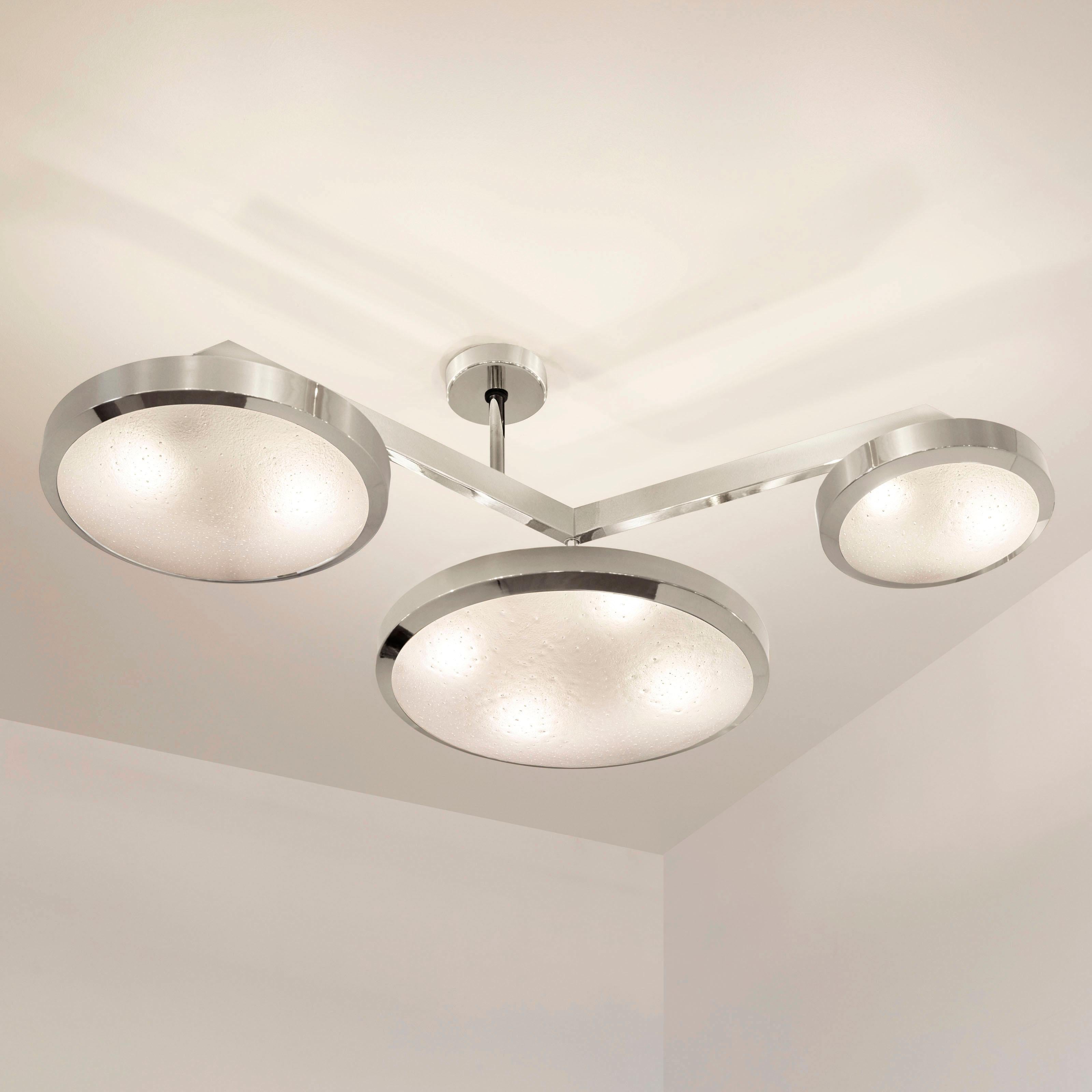Modern Zeta Ceiling Light by Gaspare Asaro - Polished Nickel Finish For Sale