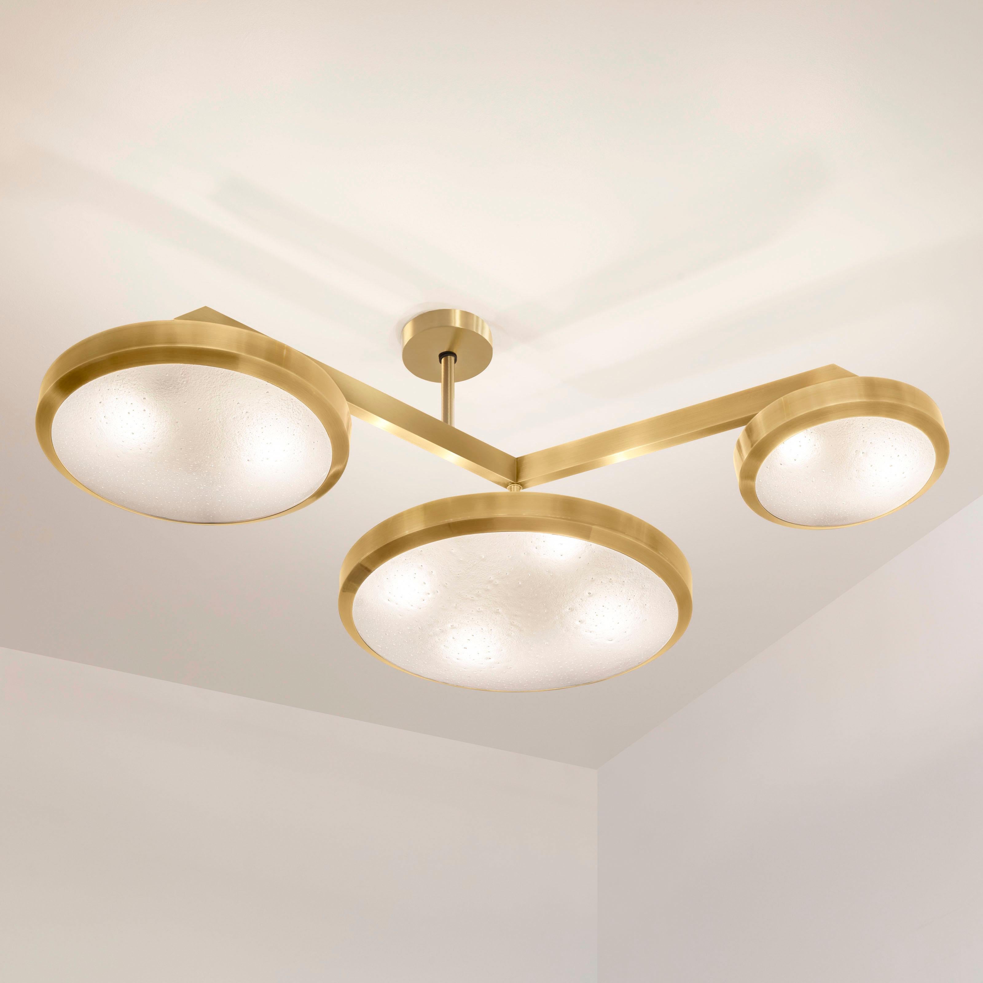 Modern Zeta Ceiling Light by Gaspare Asaro-Satin Brass Finish For Sale