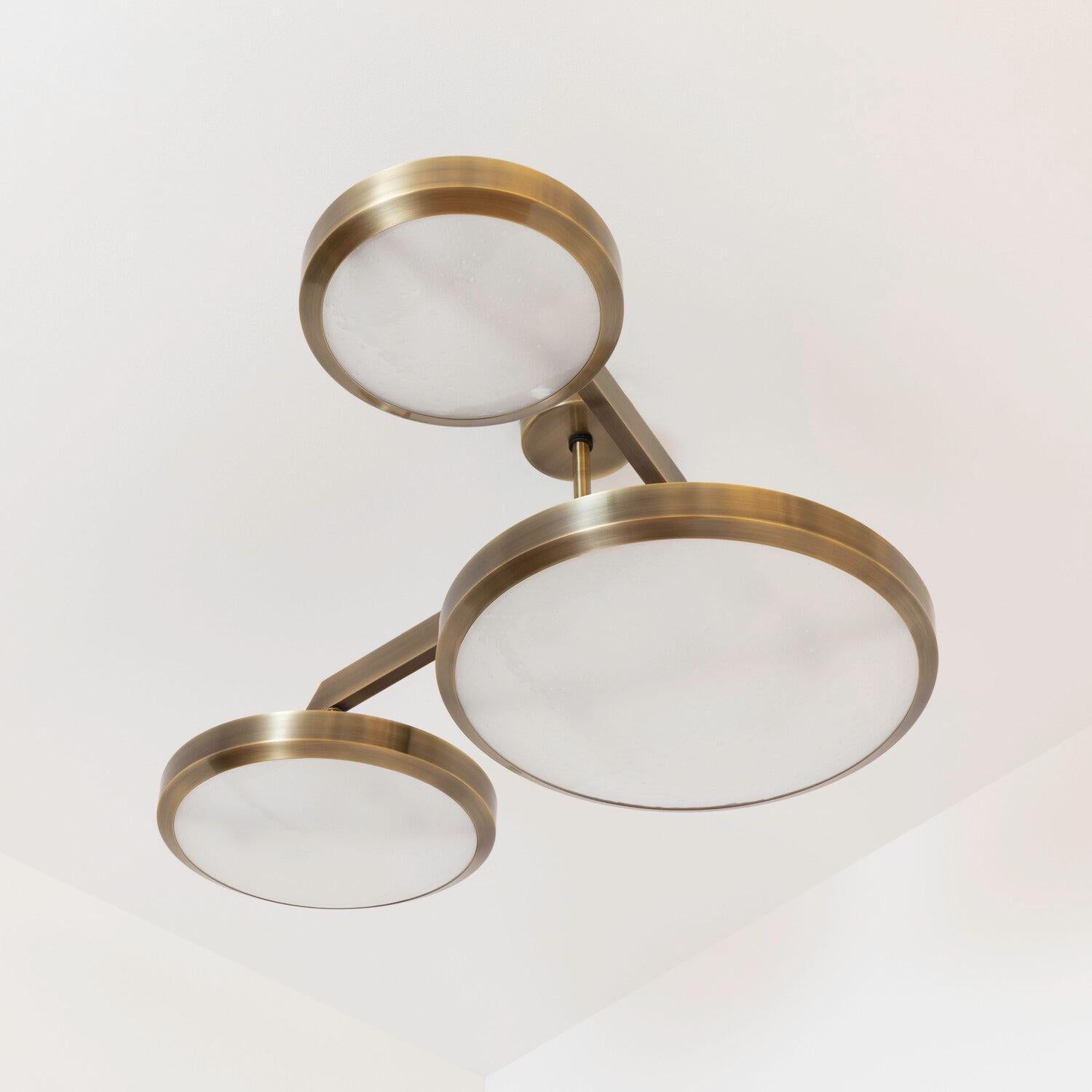Zeta Ceiling Light by Gaspare Asaro-Satin Brass Finish For Sale 2