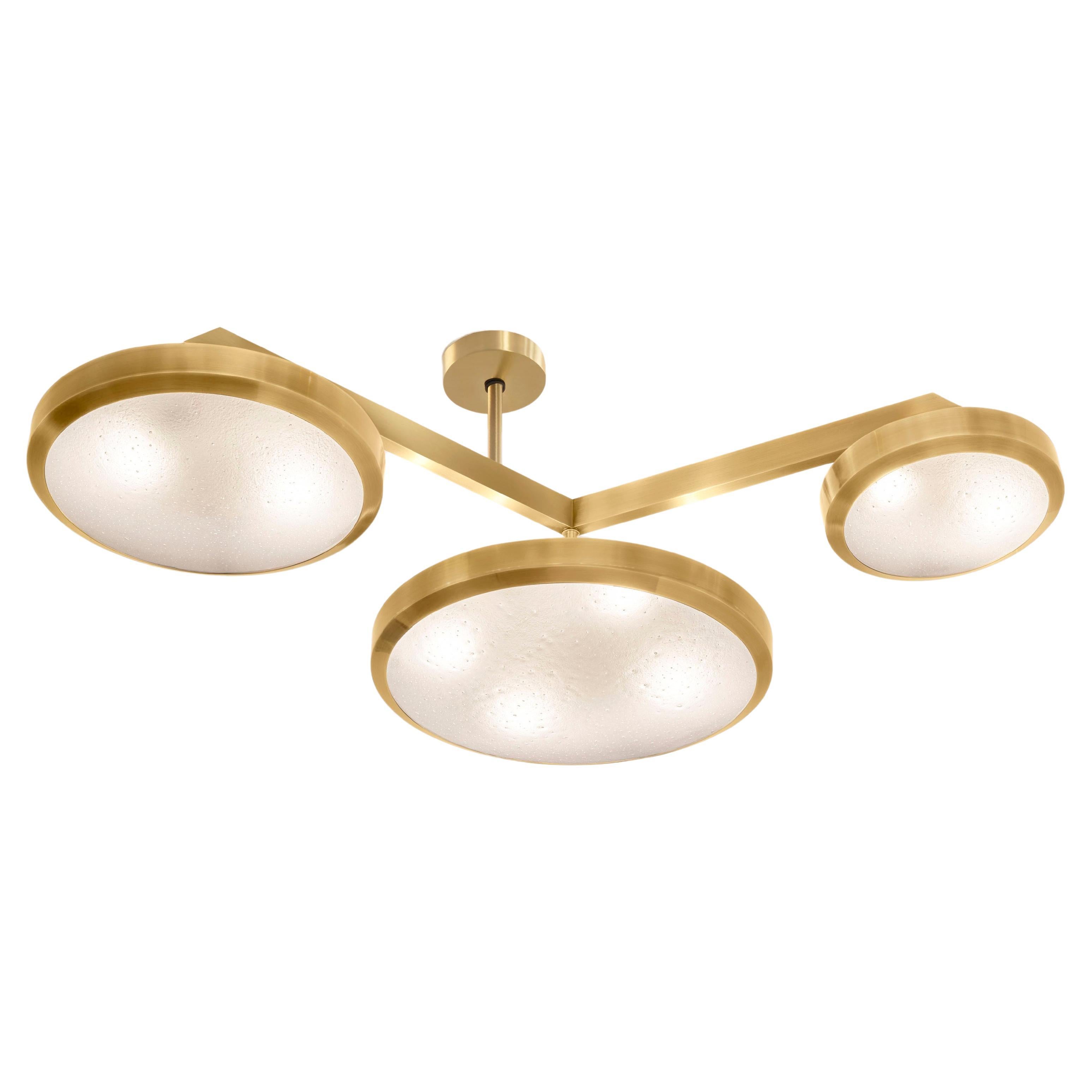 Zeta Ceiling Light by Gaspare Asaro-Satin Brass Finish For Sale