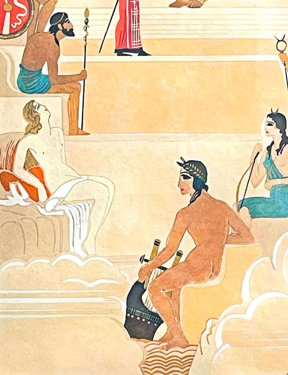 Peint « Zeus and Gods of Olympus », chef-d'œuvre Art déco de Schmied pour « L'Odyssee » en vente