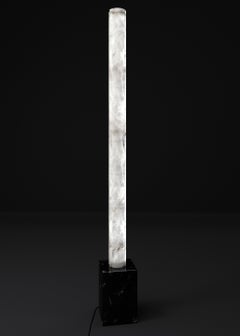 Zeus Black Marquinia Marble Floor Lamp by Alabastro Italiano