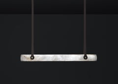 Zeus Brown Earth Leather Pendant Lamp by Alabastro Italiano