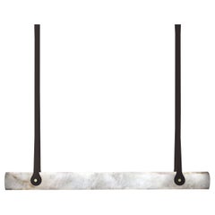 Zeus Brown Earth Leather Pendant Lamp by Alabastro Italiano