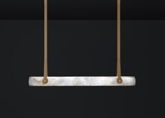 Zeus Brown Sahara Leather Pendant Lamp by Alabastro Italiano