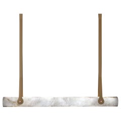 Zeus Brown Sahara Leather Pendant Lamp by Alabastro Italiano
