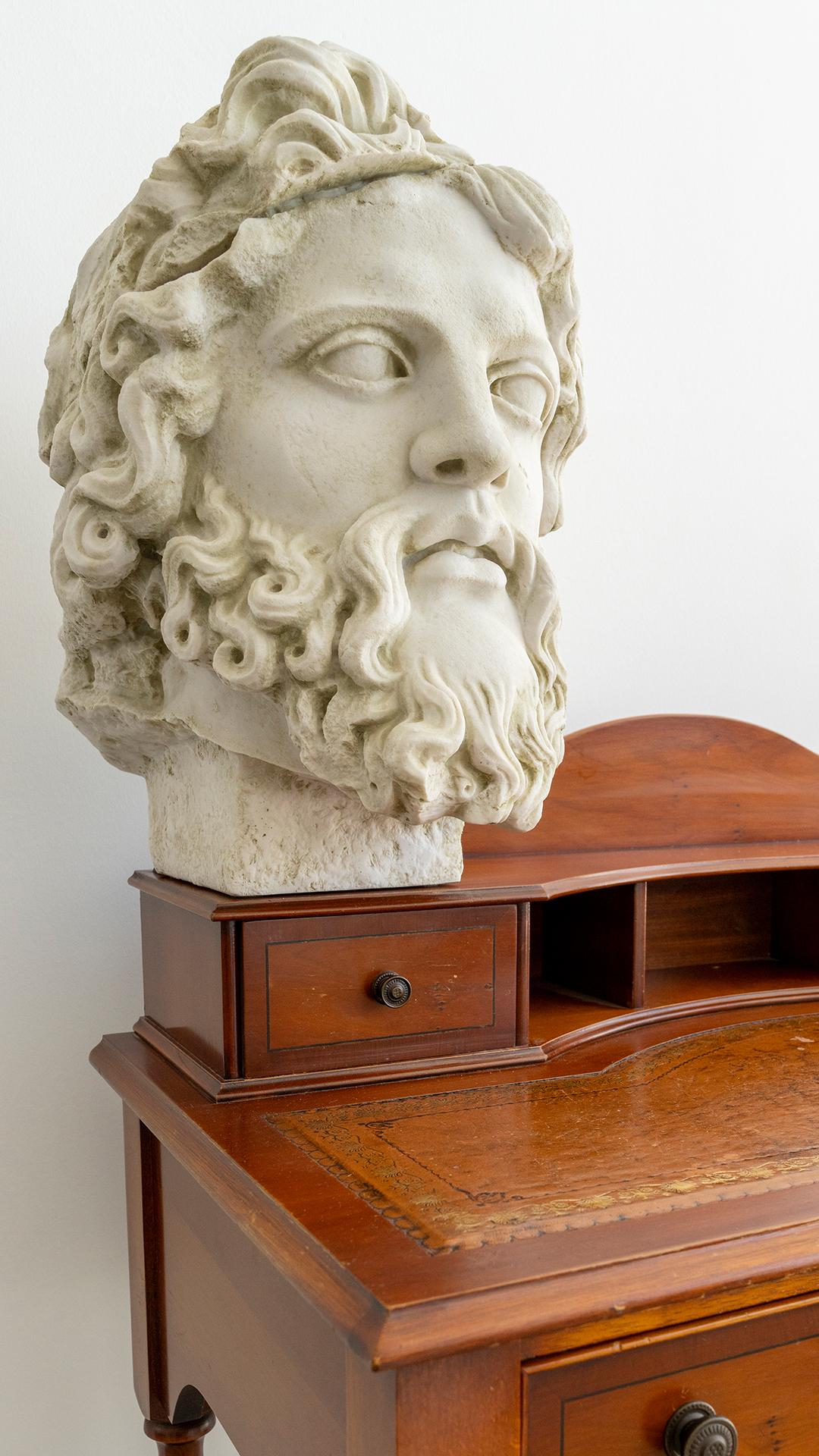 Zeus Bust Made with Compressed Marble Powder 'Ephesus Museum' For Sale 2