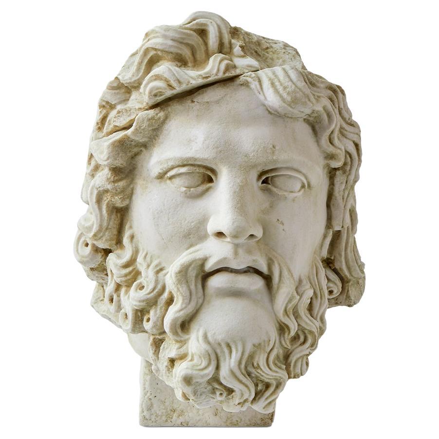 Zeus Bust Made with Compressed Marble Powder 'Ephesus Museum' For Sale