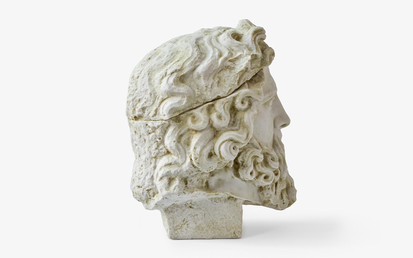 Calco Busto di Zeus realizzato con polvere di marmo compressa Statua in vendita