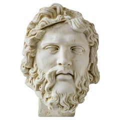 Zeus Bust Made with Compressed Marble Powder Statue