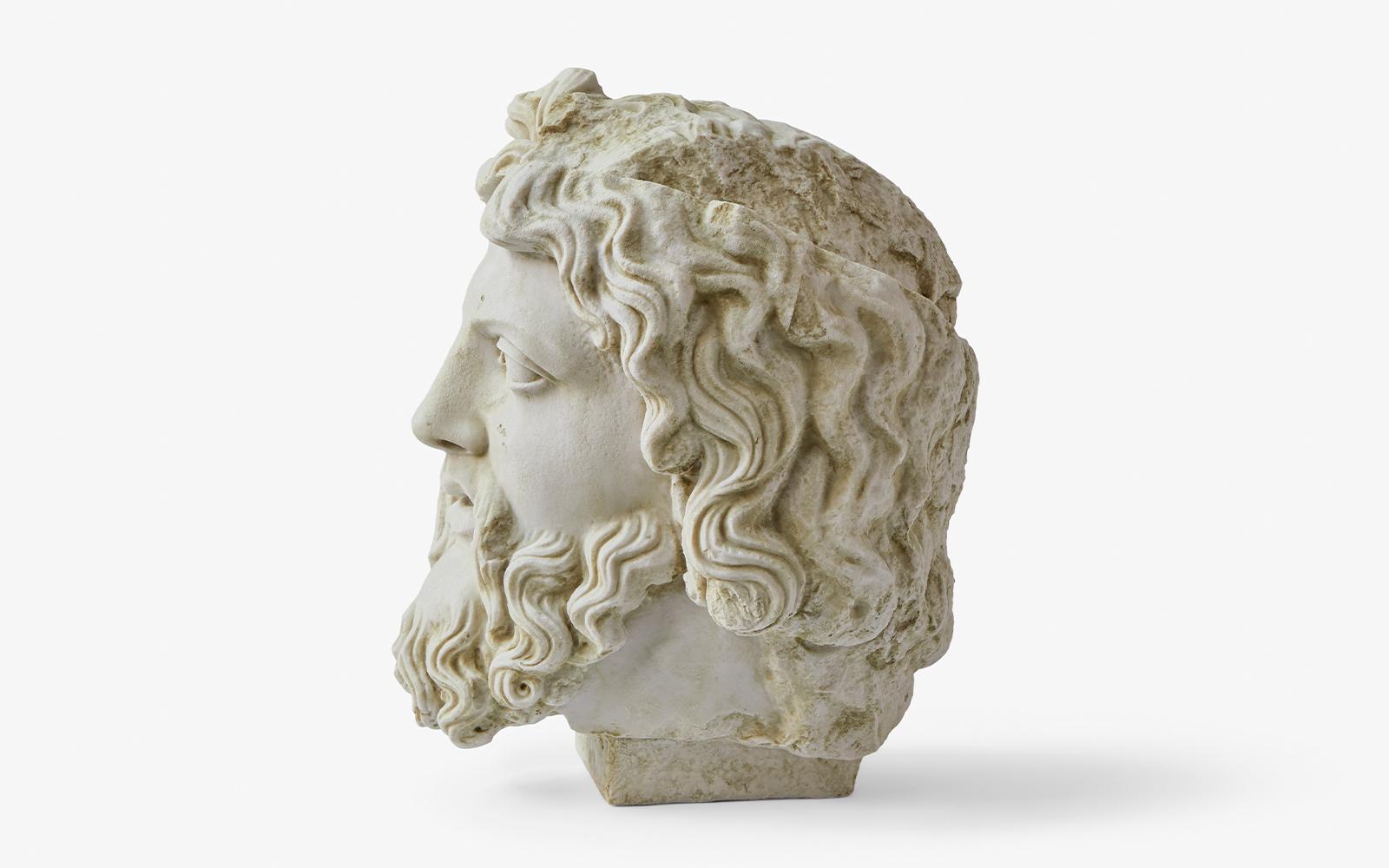 Postmoderne Sculpture de buste de Zeus par Lagu en vente