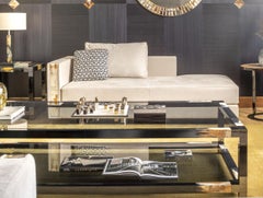 Zeus Chaise Longue in Carmen Leather, Dark Horn & Lacquered Wood by Arcahorn