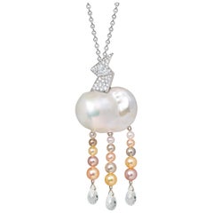 “Zeus” Convertible Diamonds and Pearls Brooch-Pendant