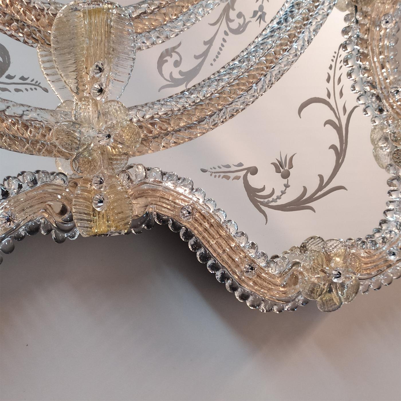 Zeus Gold Murano Glass Mirror by Fratelli Tosi In New Condition For Sale In Milan, IT