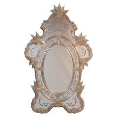 Zeus Gold Murano Glass Mirror by Fratelli Tosi