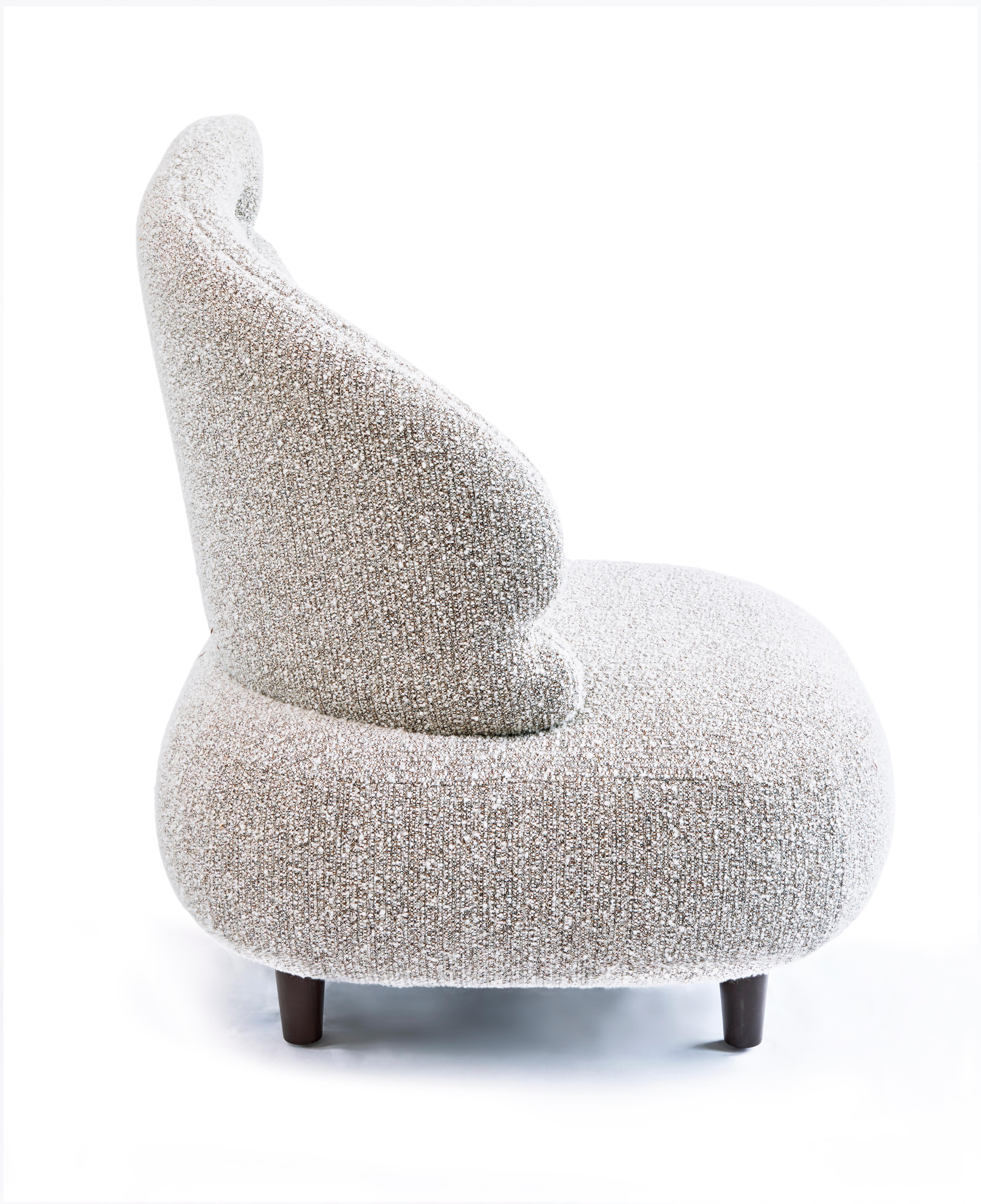 French Zeus Grey Armchair by Emilie Lemardeley For Sale