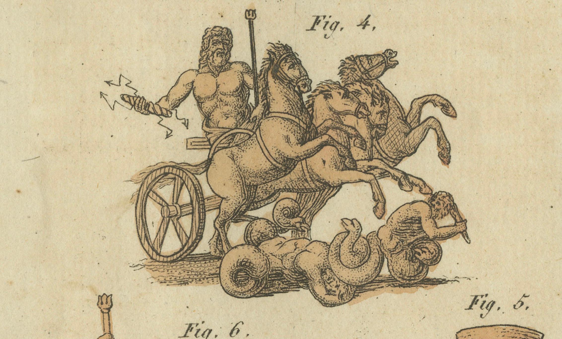 Zeus (Jupiter) Gravure de Bertuch - Mythologie classique, 1805 Bon état - En vente à Langweer, NL