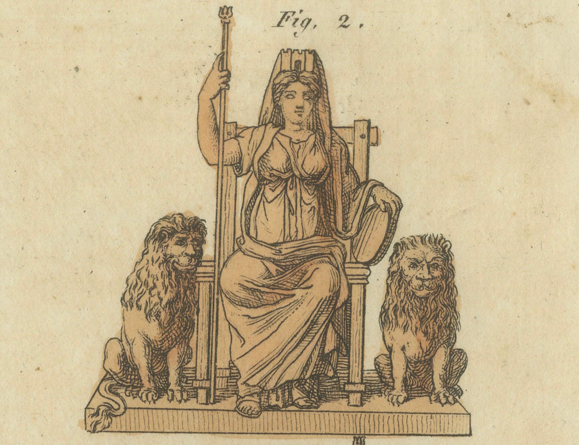 Papier Zeus (Jupiter) Gravure de Bertuch - Mythologie classique, 1805 en vente