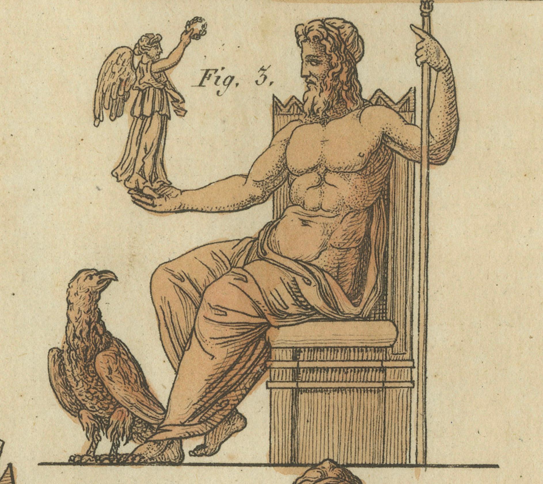 Zeus (Jupiter) Gravure de Bertuch - Mythologie classique, 1805 en vente 1