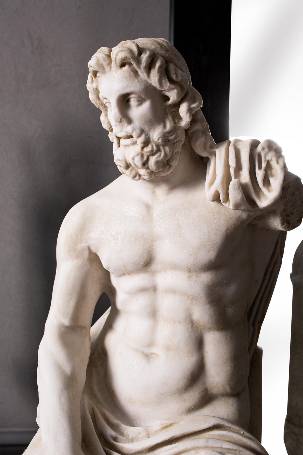 Classical Greek Zeus Made with Compressed Marble Powder For Sale