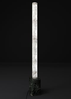 Zeus Verde Alpi Marble Floor Lamp by Alabastro Italiano