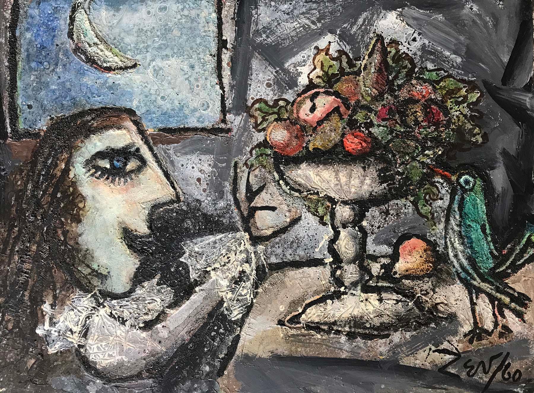   Zev Daniel Harris Figurative Painting - Moon Lighting