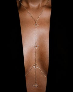 Zeva Starburst 14K Gold-Filled Body Chain with Crystal Pendants