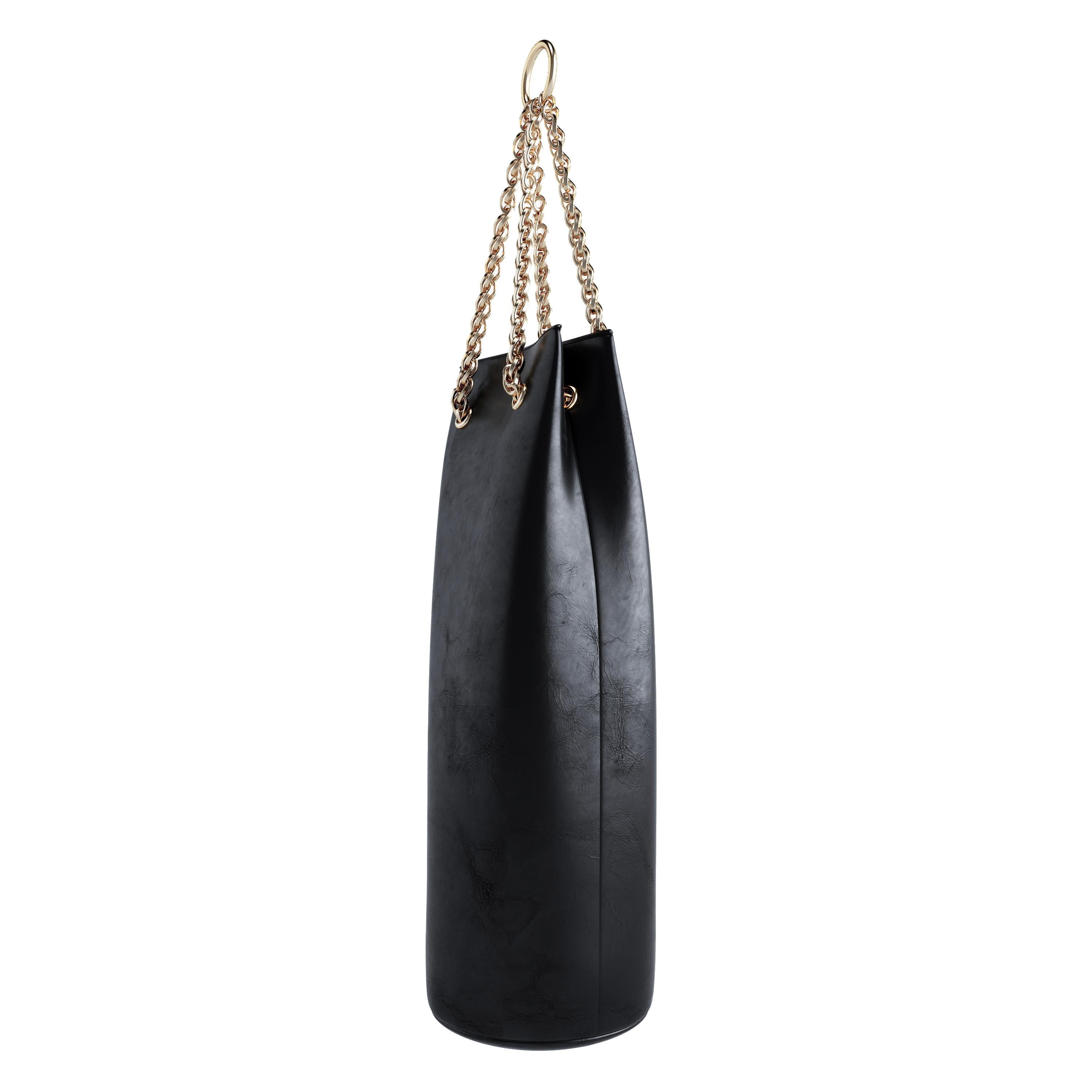 Modern Zeville Black Handcrafted Leather 
