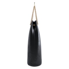 Zeville Black Handcrafted Leather "Punching Bag"
