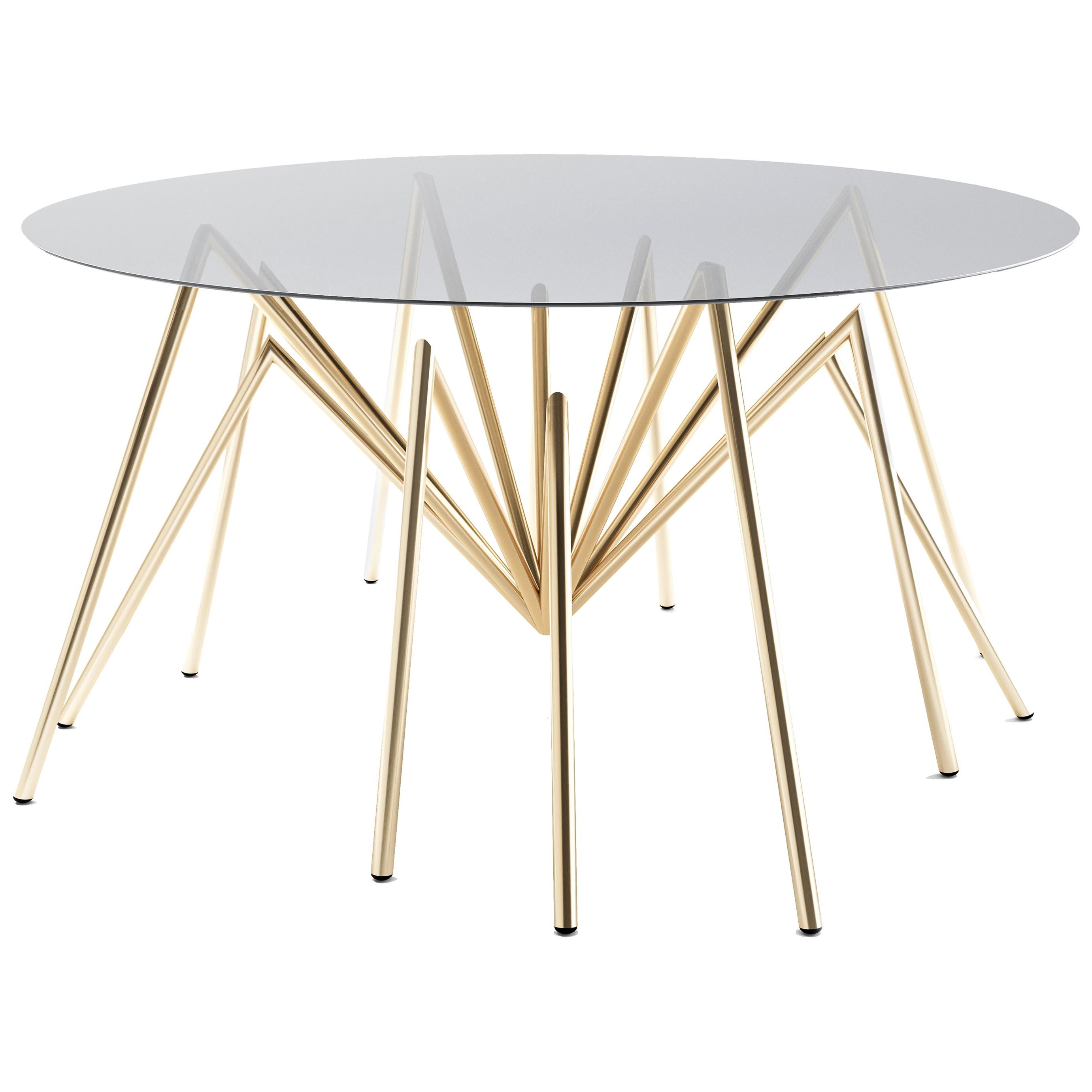 Zeville "Ennox 7 Spider", Swiss-Made Gold-Plated Lounge Table For Sale